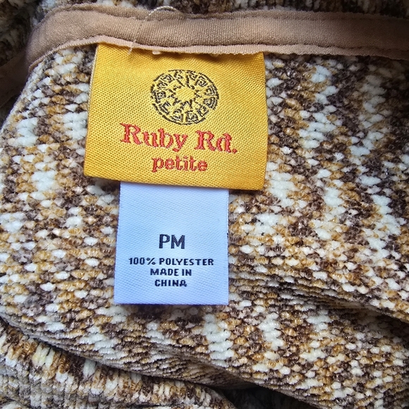 Ruby Rd. Tan and Cream Cowl Neck Sweater - Picture 8 of 8